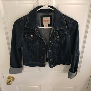 Crop jean jacket, dark wash